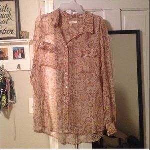Equipment button down sheer shirt size L